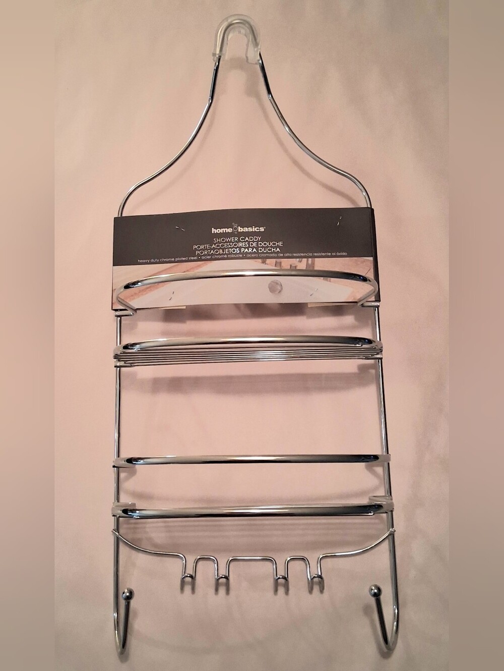 Home Basics NWT Chrome Plated Stainless Steel Shower Caddy - Silver